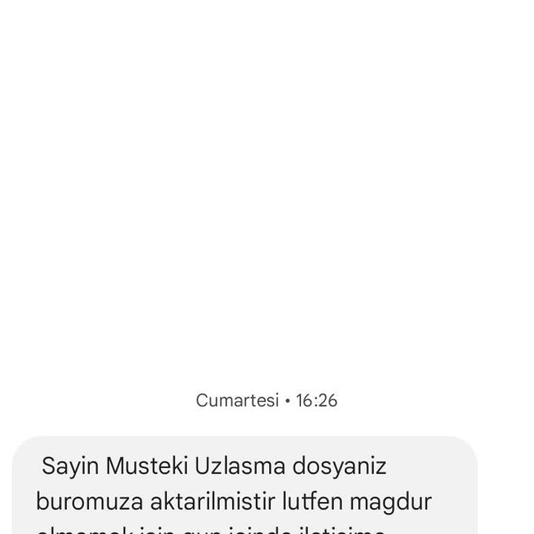 EKL UZLASMA (SMS) Ekl Uzlaşma Şikayet