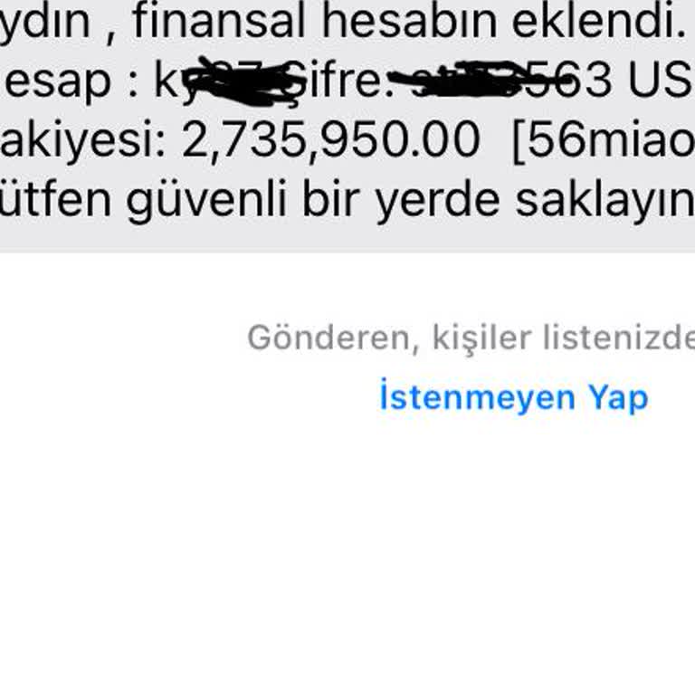 56miao.com Aydın Finansal Hesabına Eklendi Mesajı