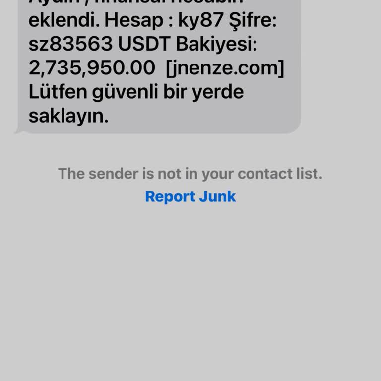 Kripto Para SMS Den Gelen Şüpheli Mesaj