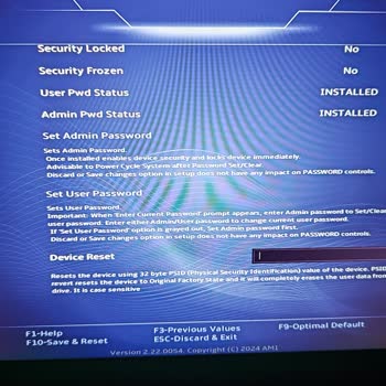 Monster Notebook Bilgisayarımın Bios Menüsünde Eksik İşlevler Ve Device Reset Psid Sorunu!
