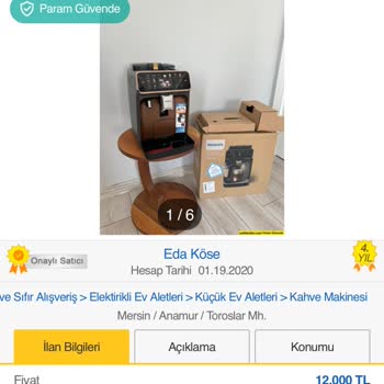 Sahibinden Güvenilir Olmayan Kahve Makinesi Satışı