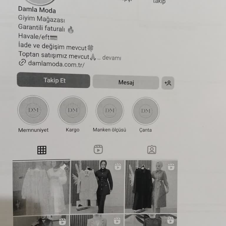 Damla Moda Instagram Üzerinden Güvenilir Olmayan Satış Deneyimi