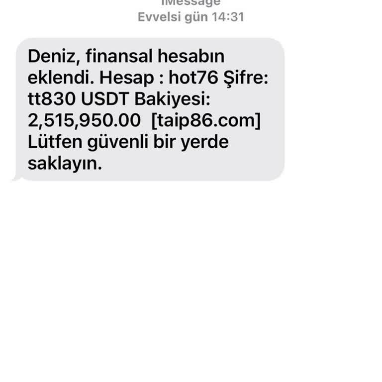Taip86.com Tarafıma Gelen Asılsız İçerikli Mesaj!