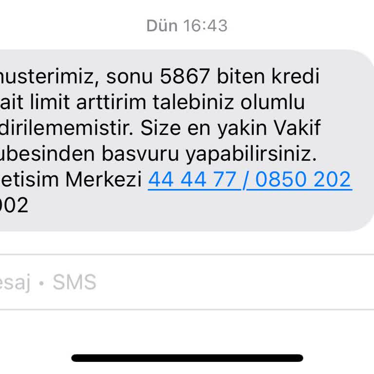 Vakıf Katılım Bankası Kart Limiti Yükseltmiyorlar