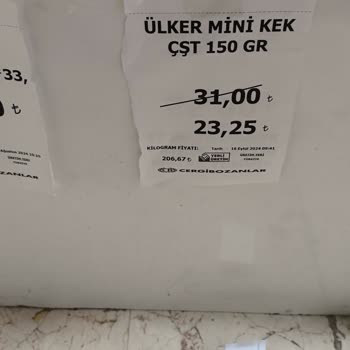 Cergibozanlar Marketler Zinciri Ürünün Etiket Fiyatı İle Kasa Fiyatının Farklı Olması