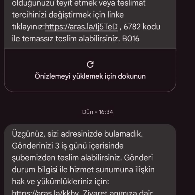 Aras Kargo Evde Bulamadık Yalanı