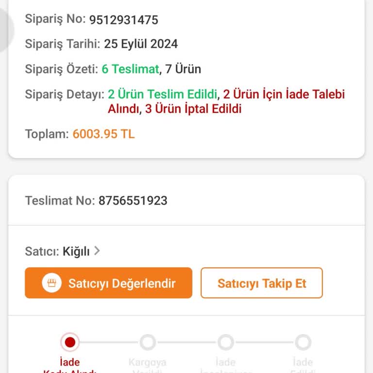 Trendyol Siparişimin 1 Haftada Kargo Verilmemesi.