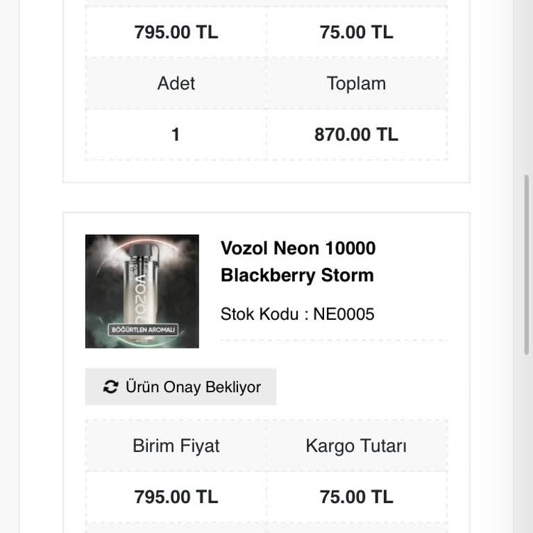 Vozol Center Ürünleri Yollamıyorlar S