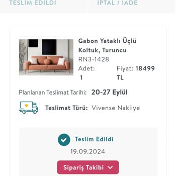 Vivense'den Aldığımız Koltuk İade Sorunu