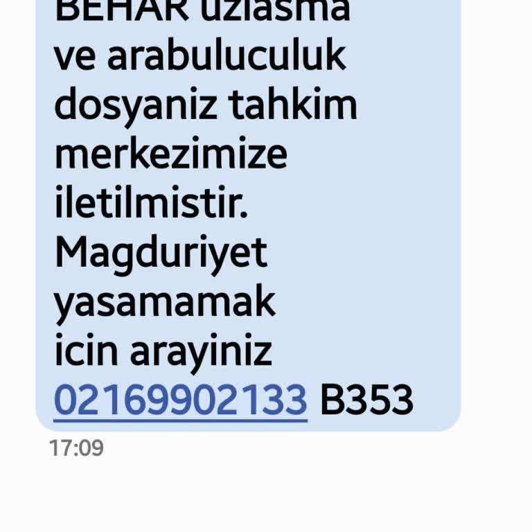 E.UZLASMA (SMS) Ekl Uzlaşma Tarafından Gönderilen SMS