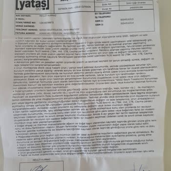 Yataş- Divanev Ürünlerimi Aylardır Teslim Etmiyor