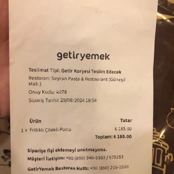 Getir Yemek Yanlış Siparişi Düzeltmeme 3 Gün Bekletme Sorunu
