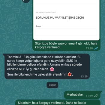 Organic Scarfs Siparişim 1 Haftadır Kargoya Verilmedi