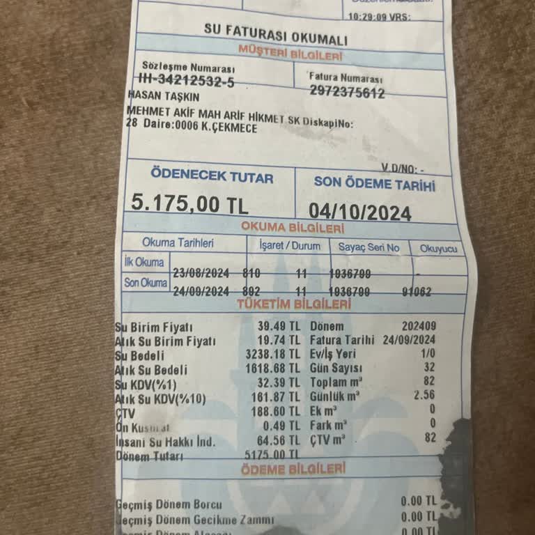 İstanbul Büyükşehir Belediyesi Yüksek Gelen Su Faturası