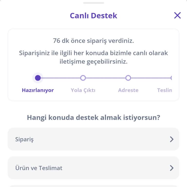 80 Dakikayı Geçen Ve Hala Hazırlanıyor Yazan Getir Siparişi