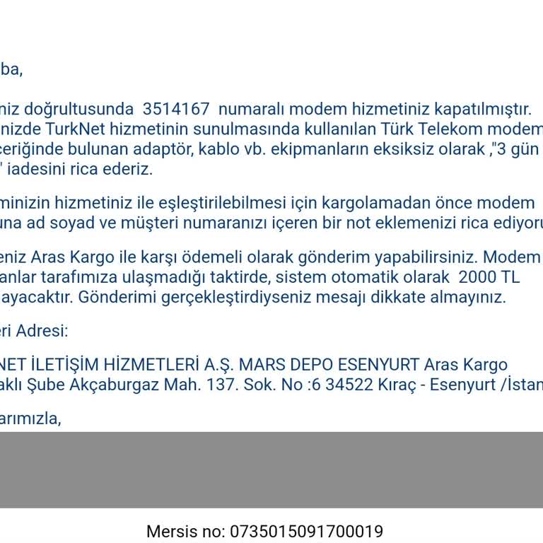 TurkNet Üyeliğim İptal Edildi, Hiçbir Yetkiliye Ulaşamadım!