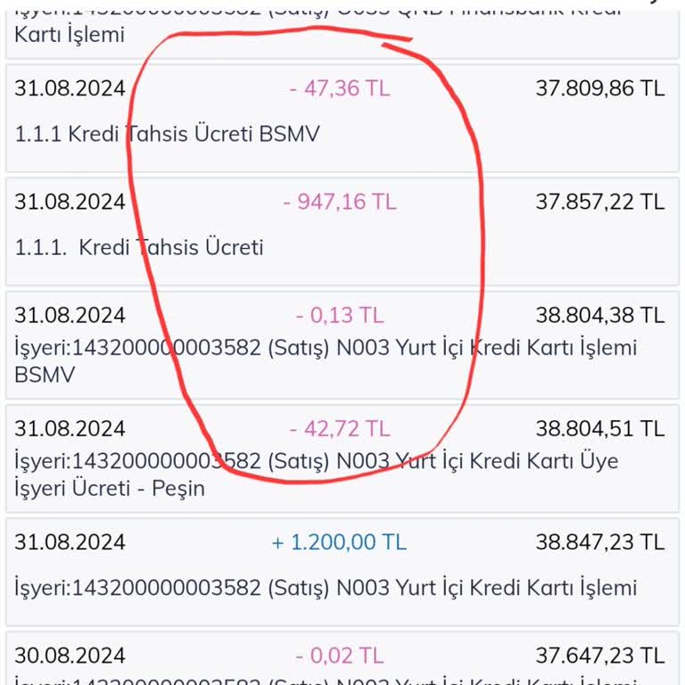 QNB Finansbank Kredi Kartı Tahsis Ücreti Kesintisi