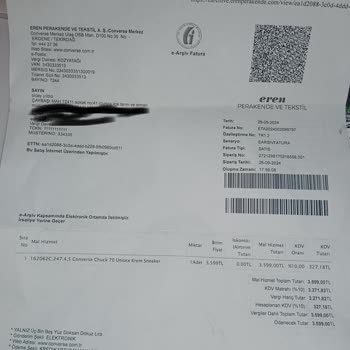 Converse Ayıplı Ürün Göndermesi