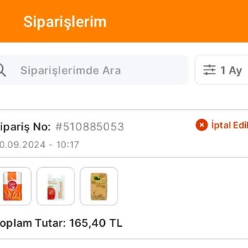Migros İptal Edilen Sipariş
