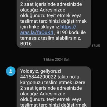 Aras Kargo Şikayet Zamanında Getirmiyor Getirmiş Gibi Mesaj Yolluyor