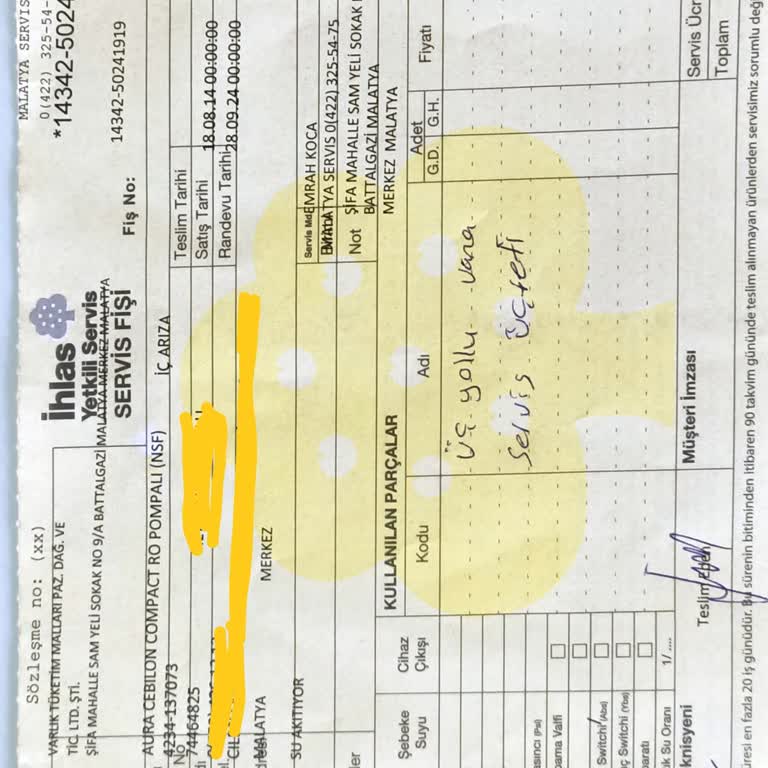 İhlas Ev Aletleri İhlas Servis Hizmeti Kusurunun Bedelini Müşteriden Temin Ediyor.