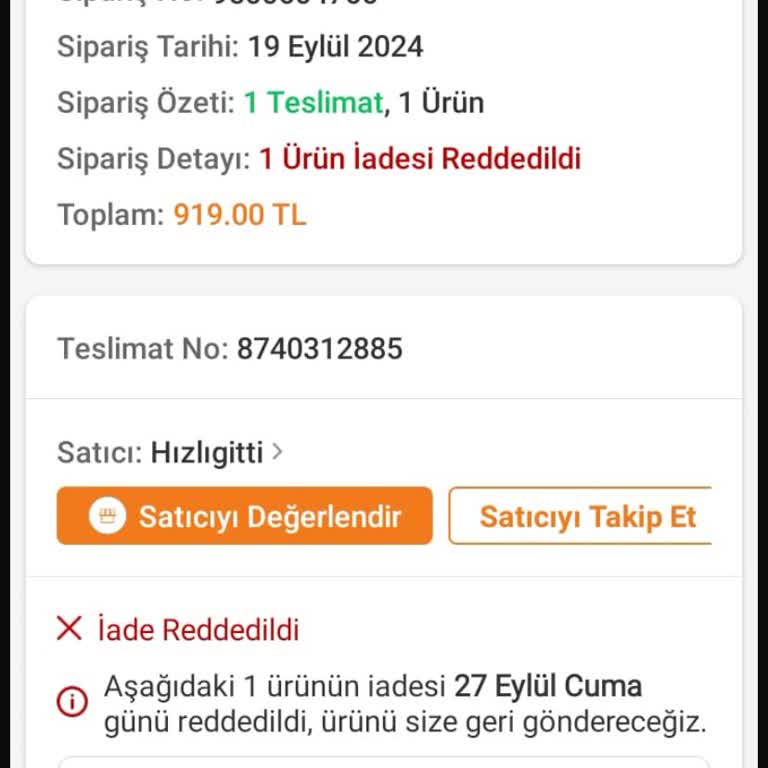 Trendyol Philips Ürünün İadesinin Kabul Edilmemesi