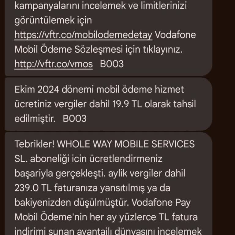 Vizyon Elektronik Para Vodafone Pay Üyeliği Ve Fatura Sorunu