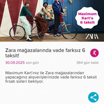 Zara Firması Taksit Kampanyasından Faydalandırmadı.