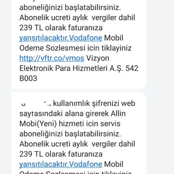 Vodafone Hattımda İzinsiz Üyelik ve Fatura Sorunu