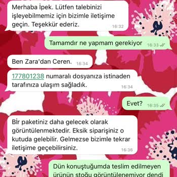 Zara Gönderilmeyen Ürünü Gönderdik Diyorlar