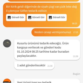 Trendyol Kusurlu Ürünün Yerine Tedarikte Bulunmamaları