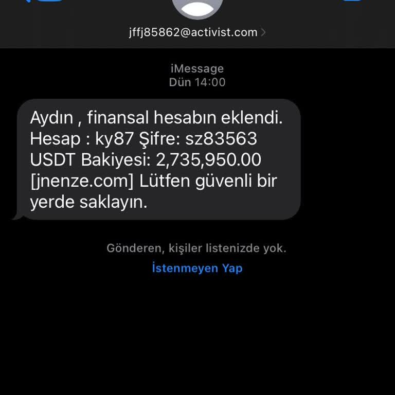 Meta Bilinmeyen Mesaj Geldi
