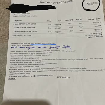 Ankamall Lova Yatak Mağazasında Teslimat Sorunu