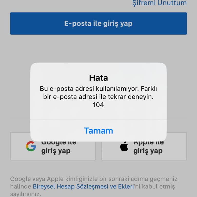Sahibinden 104 Hata Kodu İle Giriş Yapamamak