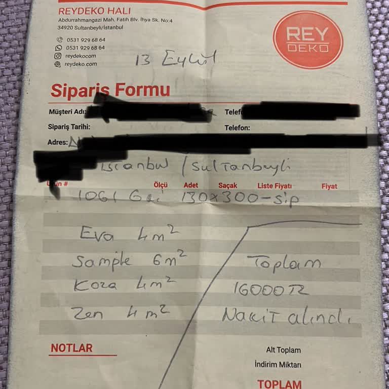 Reydeko Halı Sultanbeyli Şubesinden Alışverişte Yaşanan Sorunlar