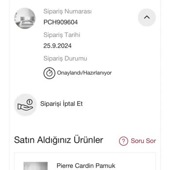 Pierre Cardin Home Da 8 Gündür Hazırlanamayan Sipariş