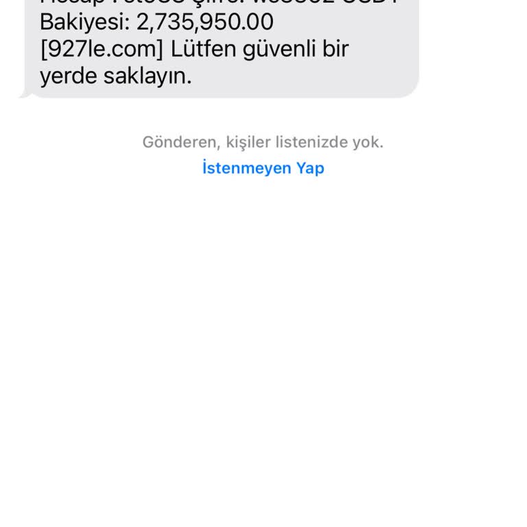 Bilinmeyen Adresten Gelen Mesaj ve Gizlilik İhlali