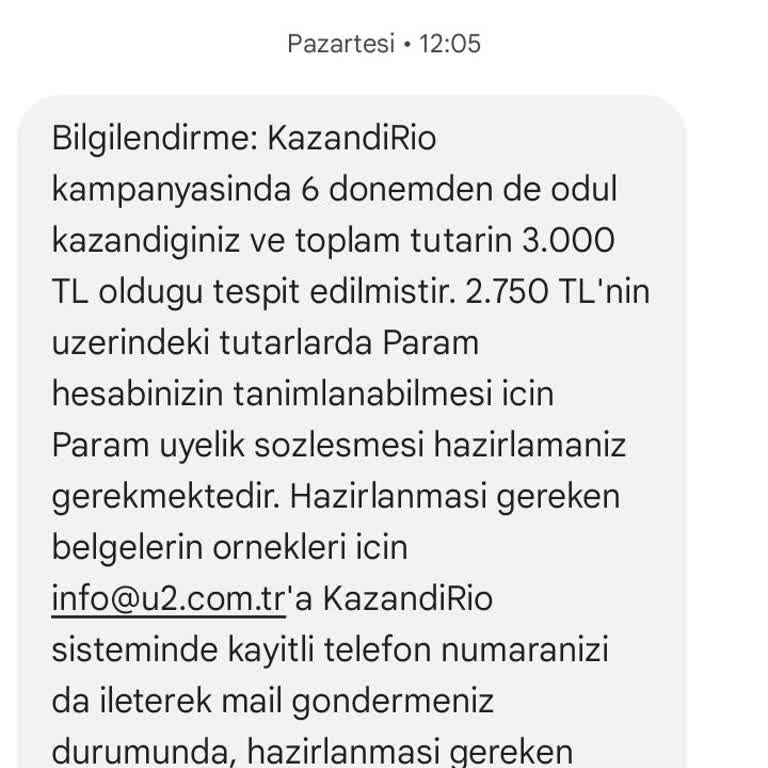 U2 Tanıtım KazandiRio Param Hala Yatmadı Adres Bağlantı Hatası Veriyor