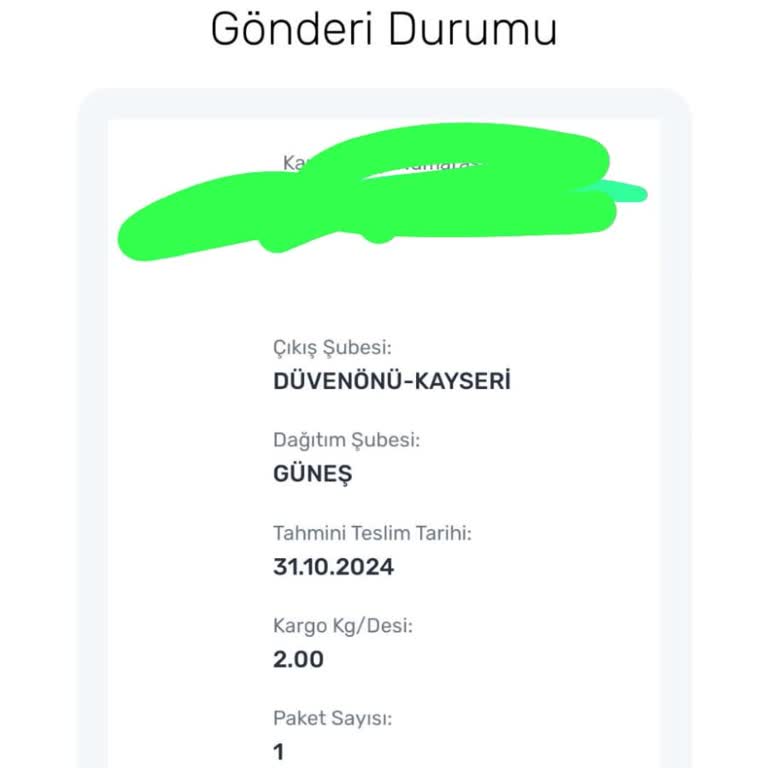 Aras Kargo Kötü Teslimat Tahmini