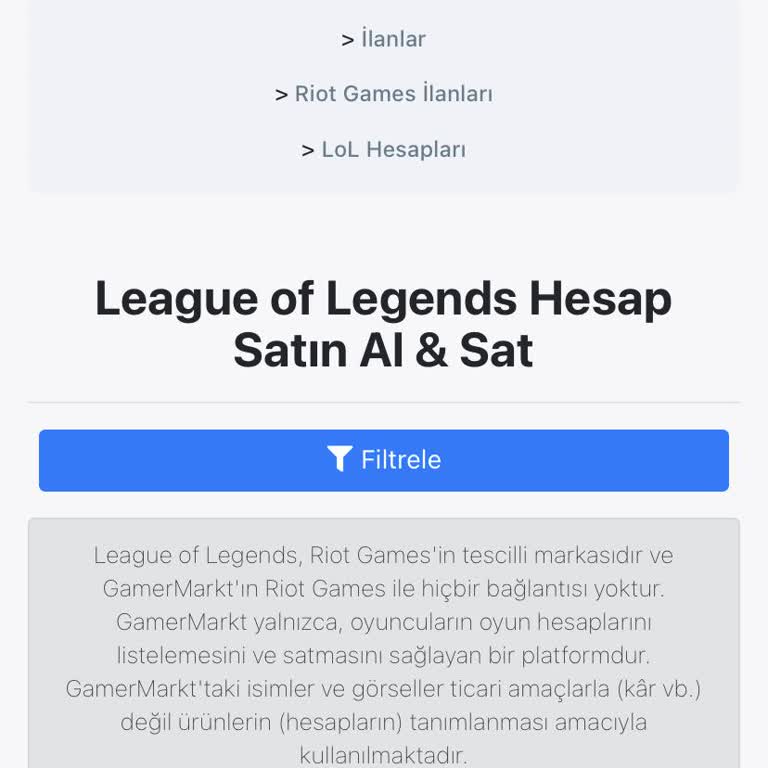 Satın Aldığım LoL Hesabı Kilitlendi ve Mağdur Oldum