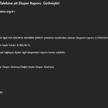HDI Sigorta Değer Kaybı Ödemesi Yapmıyor ve Dosyamı Bilgilendirme Yapmadan Kapattı