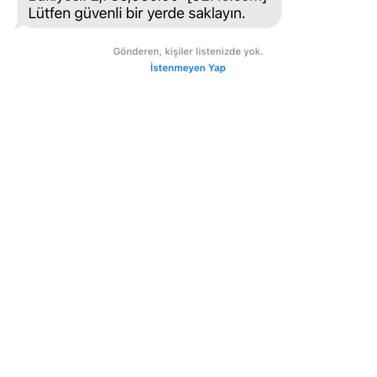 Yanlış Gönderilen Mesaj ve Hesap Bilgileri