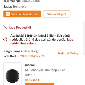 Trendyol'dan Aldığım Robot Süpürge İçin Sigorta Sorunu