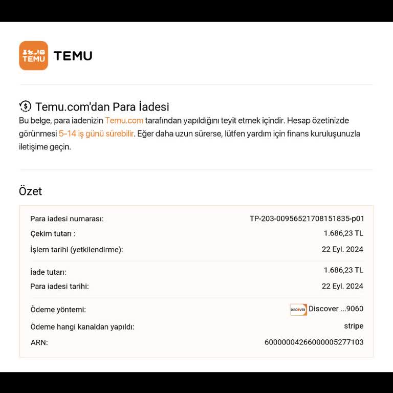 Ziraat Bankası Temu Para İadesini Yapmıyor