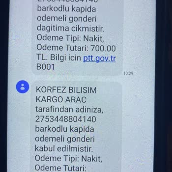 Bilinmeyen Sipariş ve Tehdit Edici Kargo Mesajları