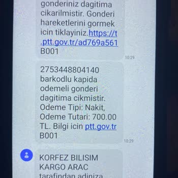 Bilinmeyen Sipariş ve Tehdit Edici Kargo Mesajları