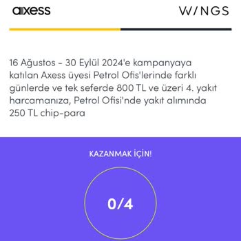Axess Kart Petrol Ofisi Kampanyasında Chip Para Sorunu