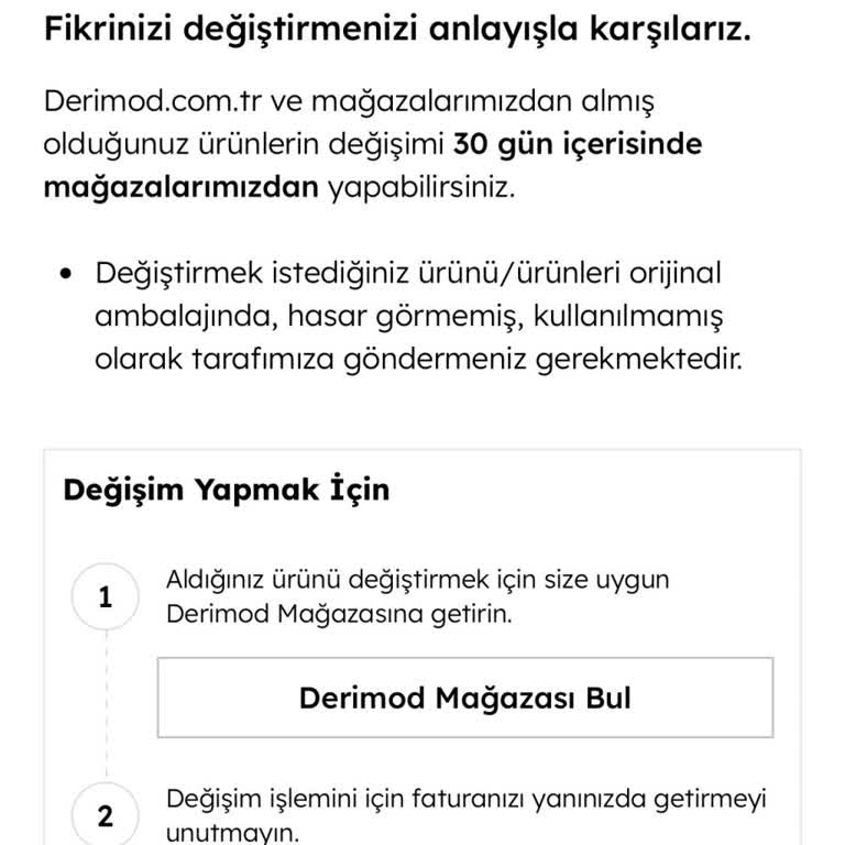 Derimod Ayakkabı Değişiminde Sorun ve İletişim Eksikliği