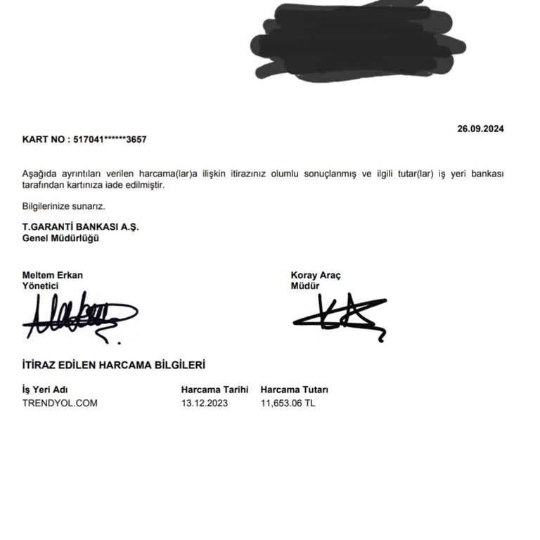 Garanti Bankası iade süresini aşarak paramı geri ödemiyor