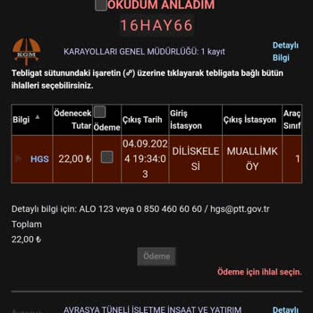 Yanlış Geçiş Ücreti: Plakam Malatya'dayken Diliskelesi'nde Nasıl Geçiş Yapabilir?